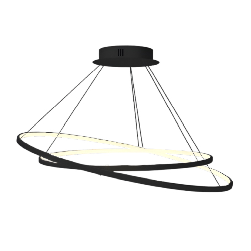COLGANTE SATURNO  DIAM 80/100CM 3000K 108W 9600lm 220V NEGRO